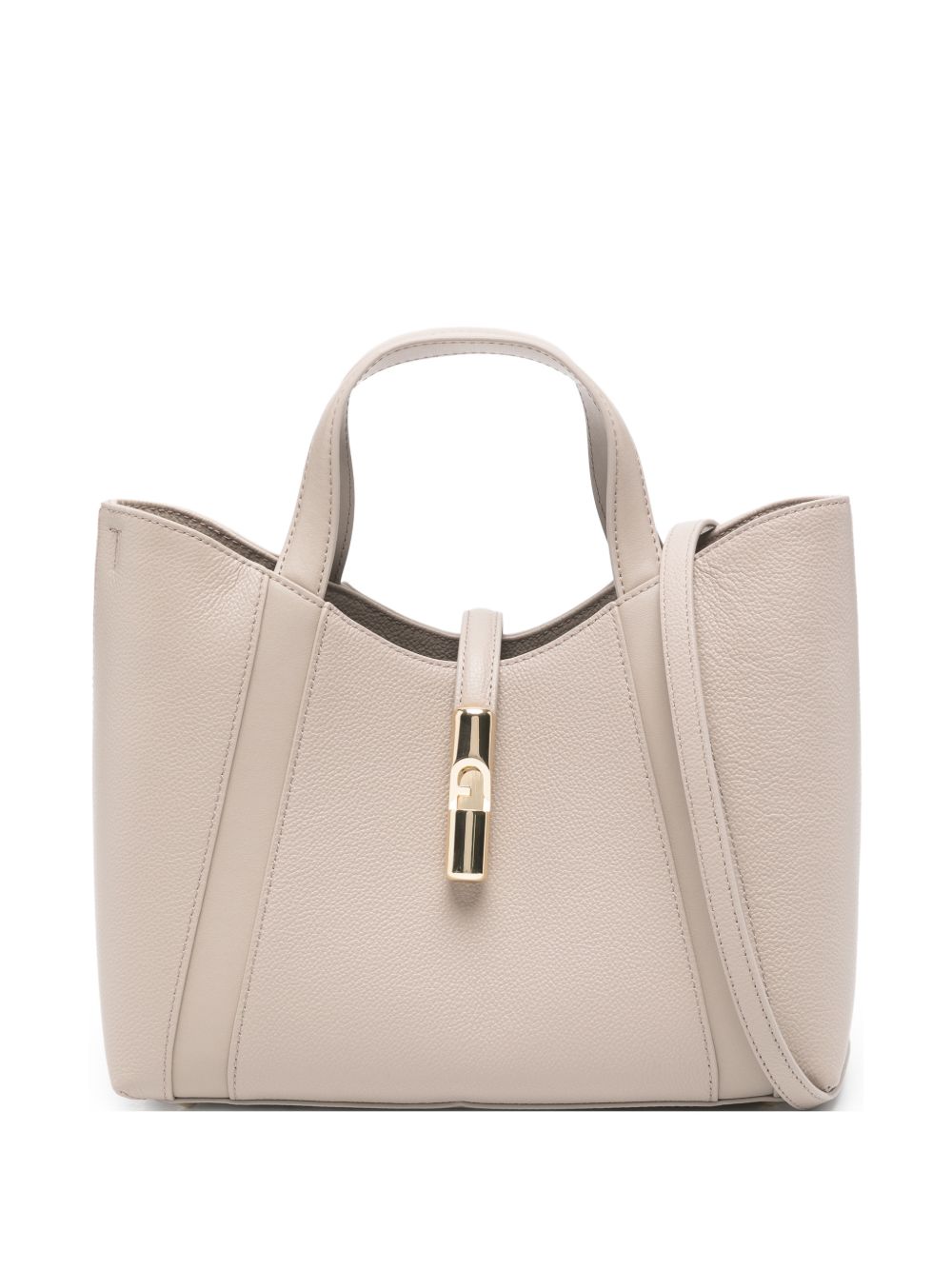 Structured Pebbled Leather Handbag