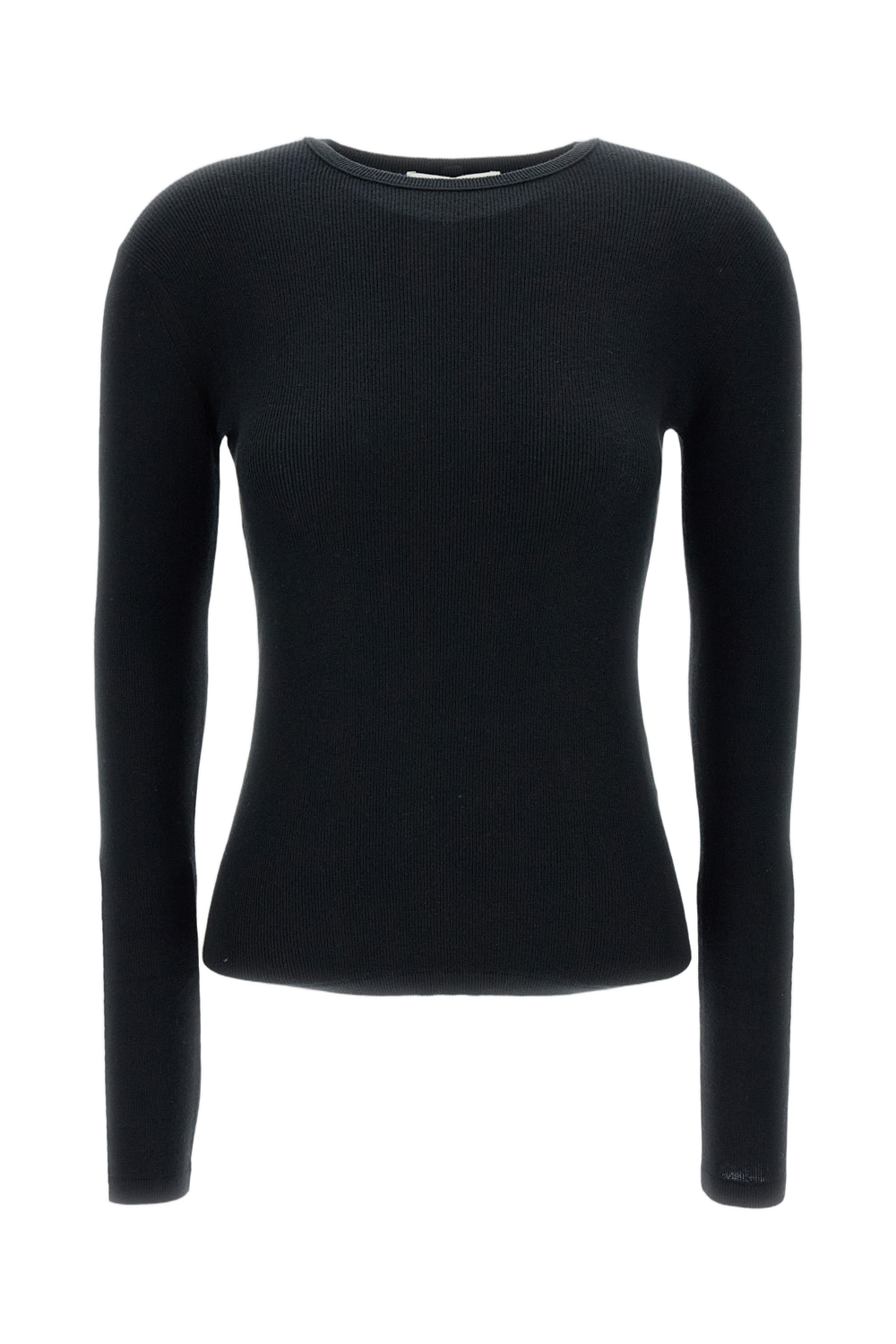 Ribbed Long-Sleeve T-Shirt With Crewneck