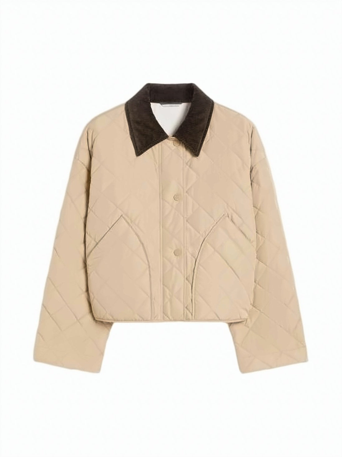 Cropped Casual Jacket With Classic Collar And Button-Down Front