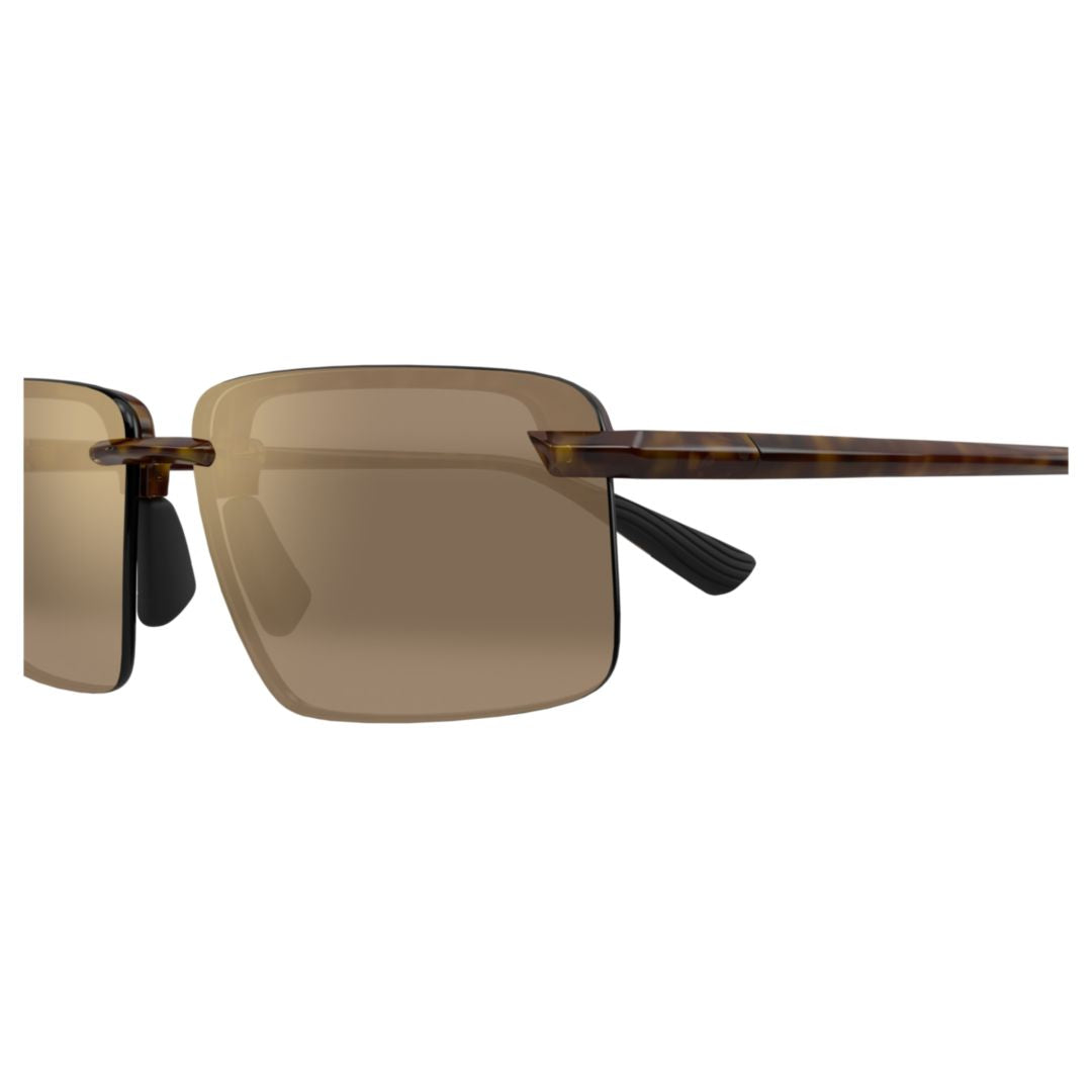 Laulima Rimless Rectangular Sunglasses with Tortoiseshell Detail