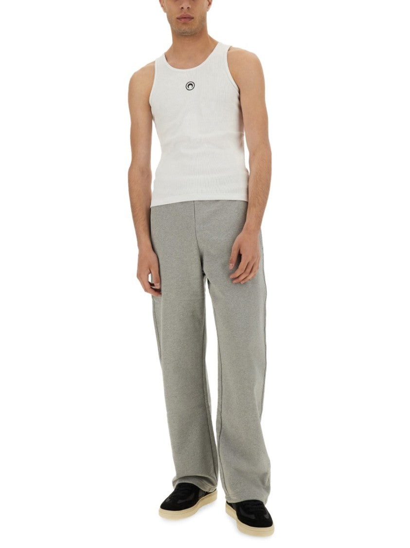 Relaxed-Fit Grey Track Pants With Elastic Waistband