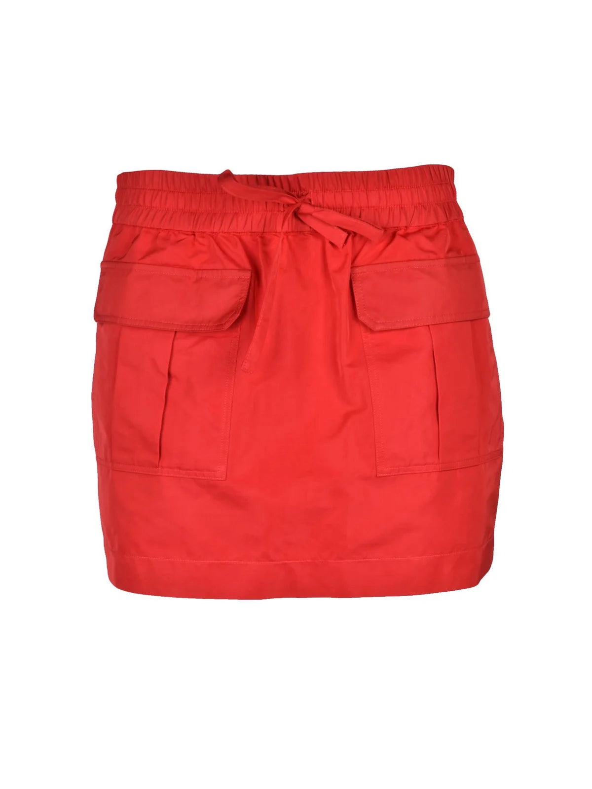 Red Polyester Women's Mini Nylon Skirt