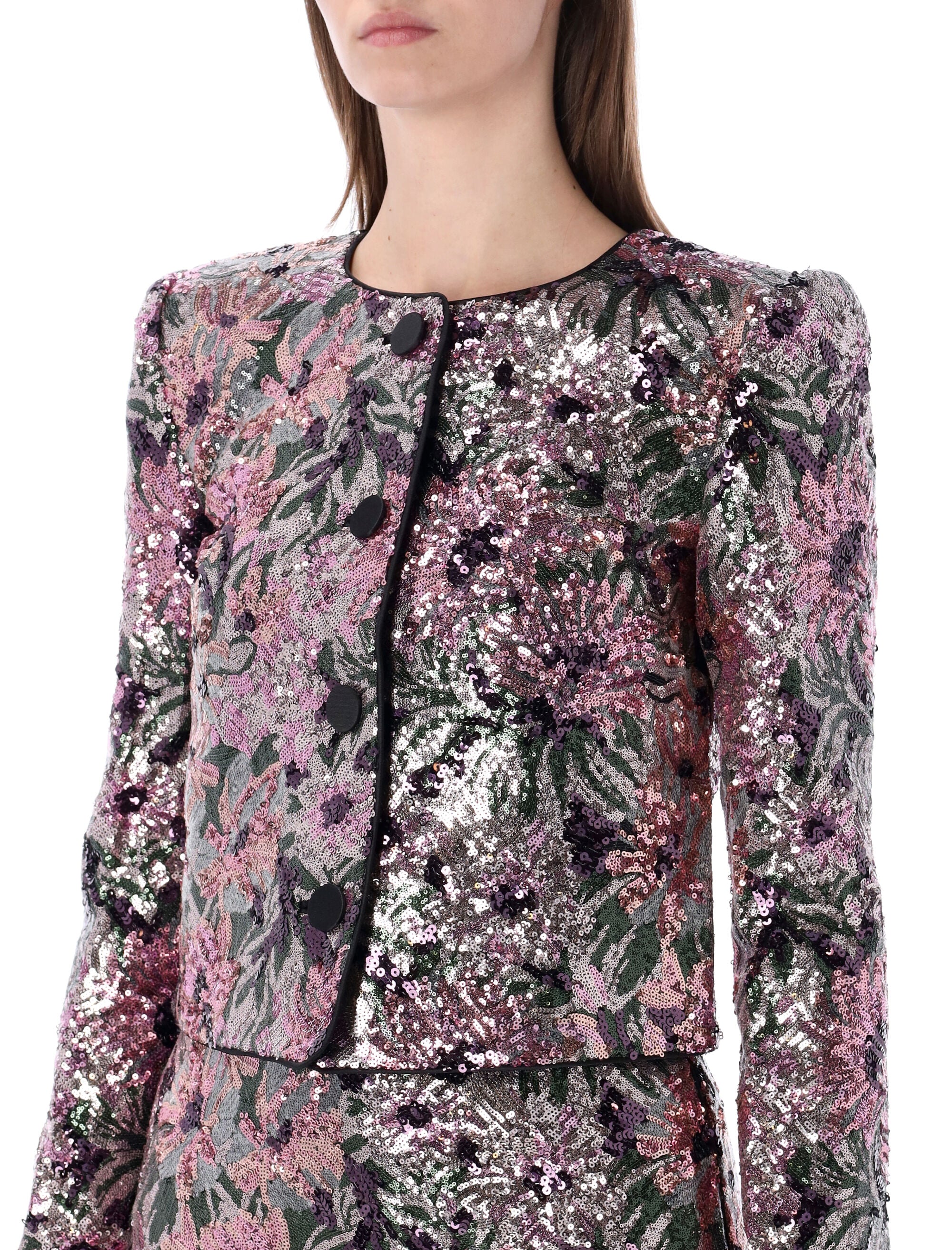 Self-Portrait Floral Sequin Jacket