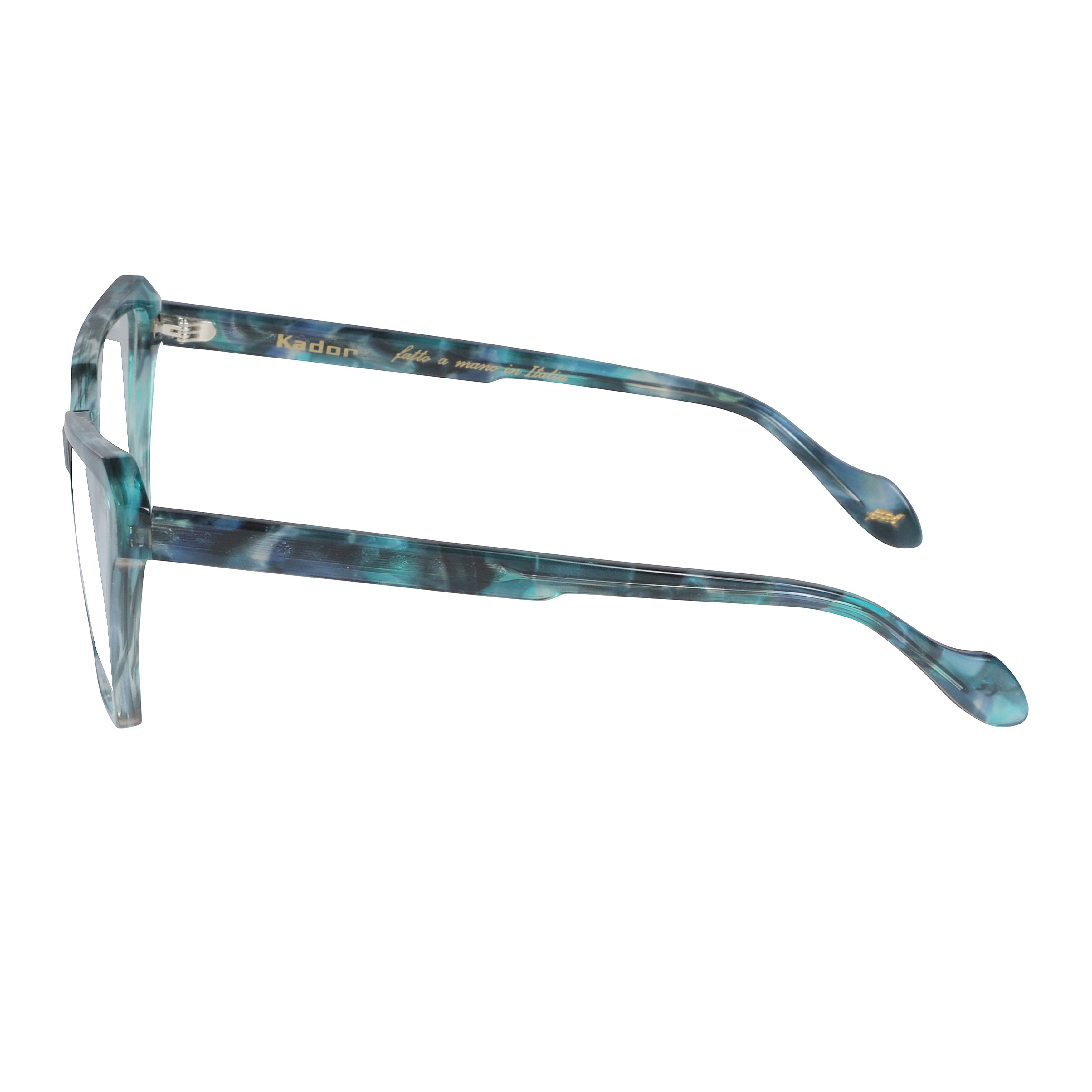 Vanessa Light Oversized Square Frame Eyeglasses with Marbled Teal