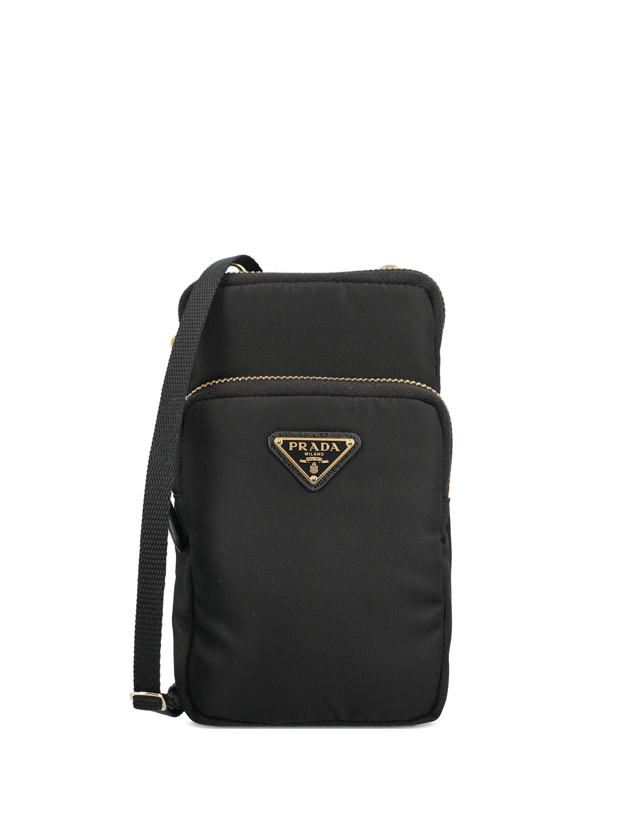 Black Porta Cellulare Crossbody Bag