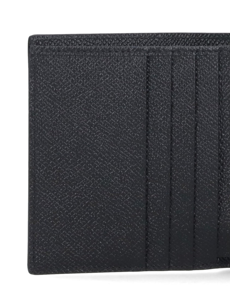 Black Bi-Fold Wallet With Silver Logo Plate