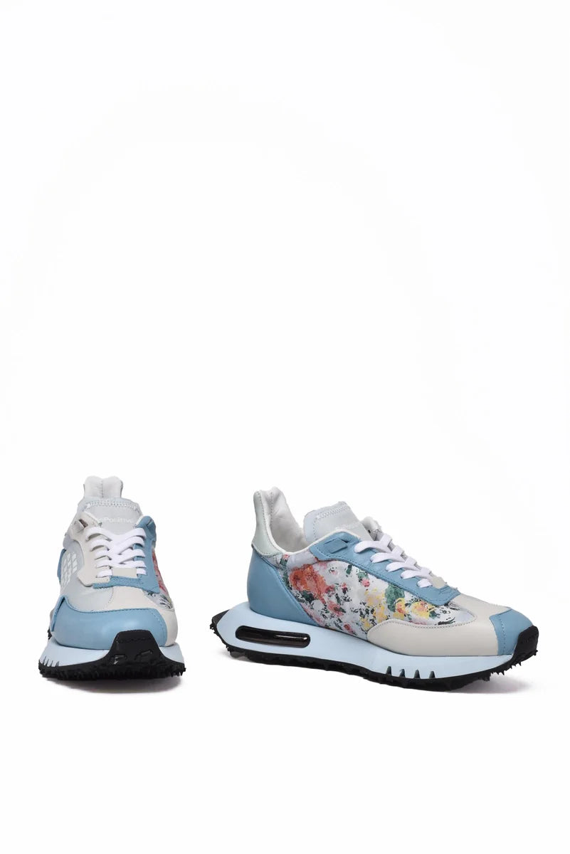 Leather/Polyester Sneakers - Sky Blue