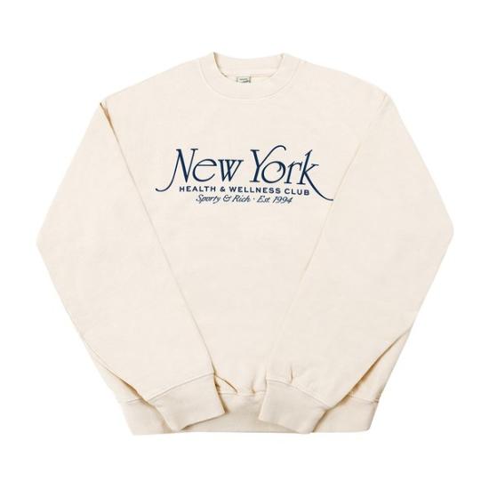 Long-Sleeved Crewneck Sweatshirt with Text Graphic