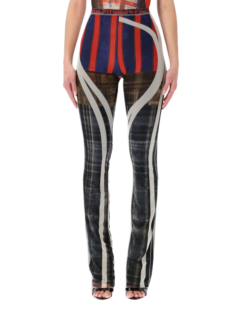 High-Waisted Pants With Ribbed Waistband