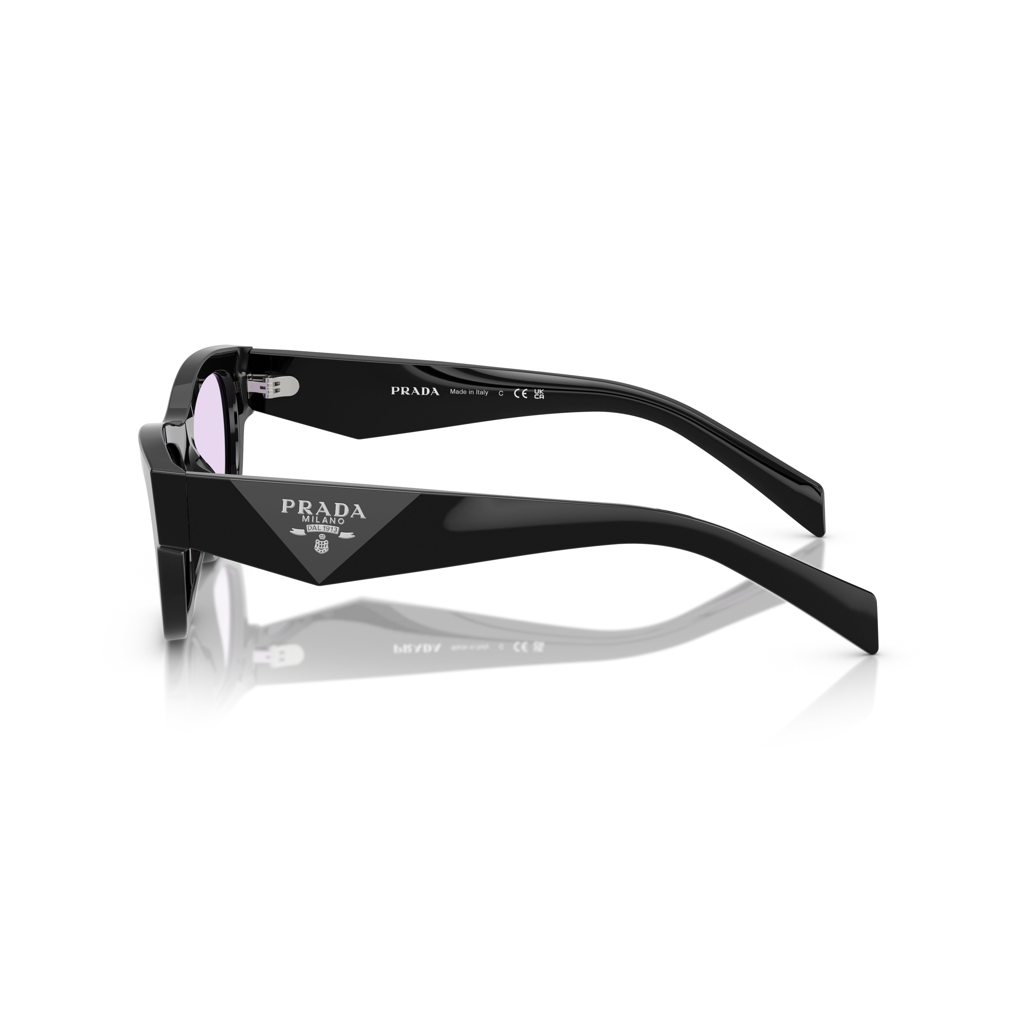 0pr B09s Rectangular Black Acetate Sunglasses