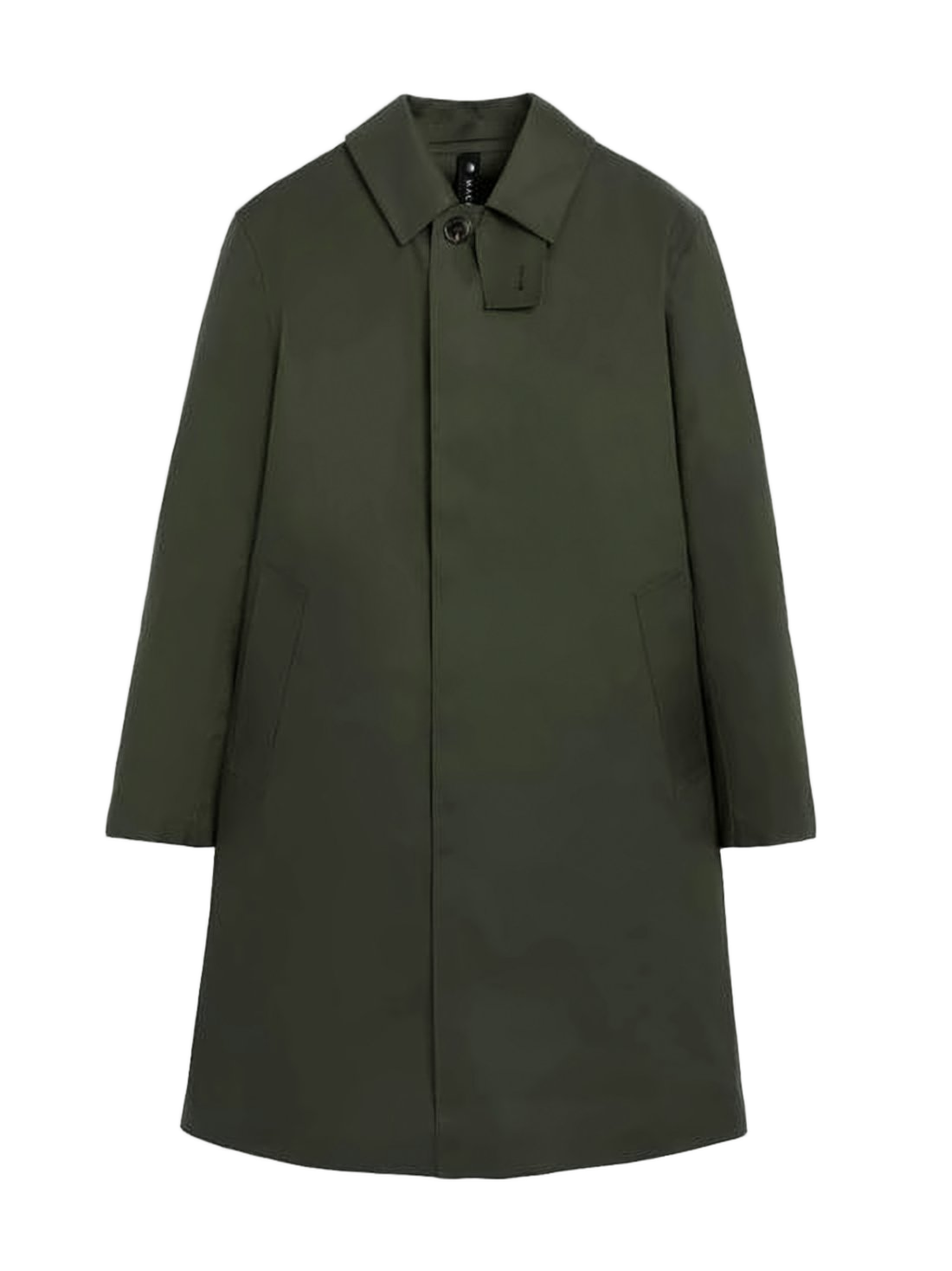 Knee-Length Minimalist Mackintosh Raincoat