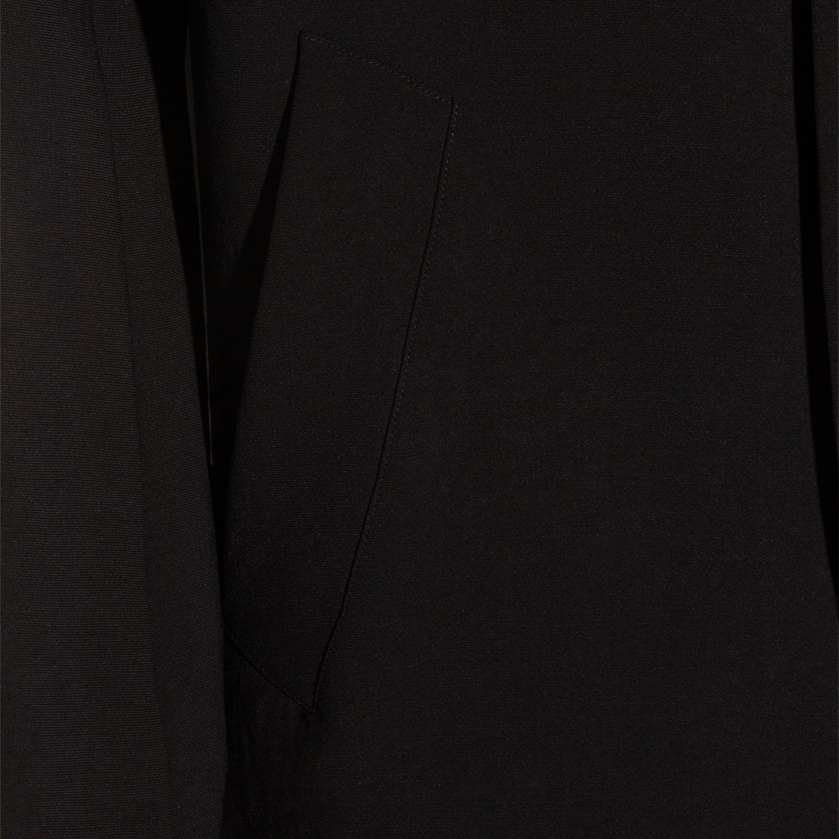 Minimalist Black Coat With Stand Collar