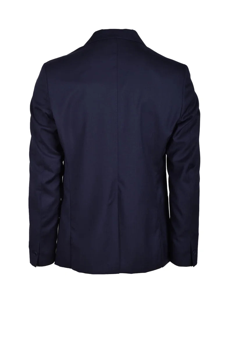 Tailored Two-Button Jacket in Smooth Wool Fabric