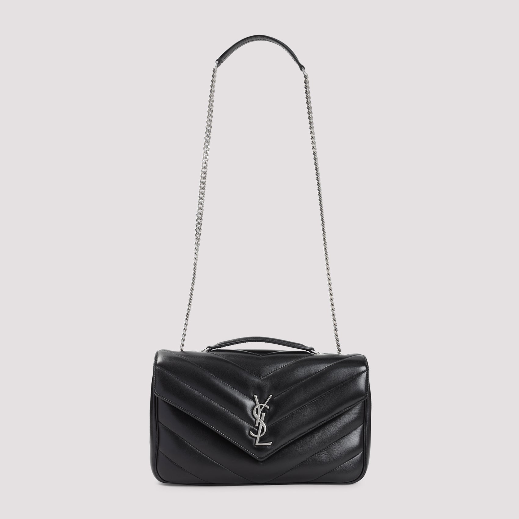 Matelassé Black Lamb Leather Shoulder Bag