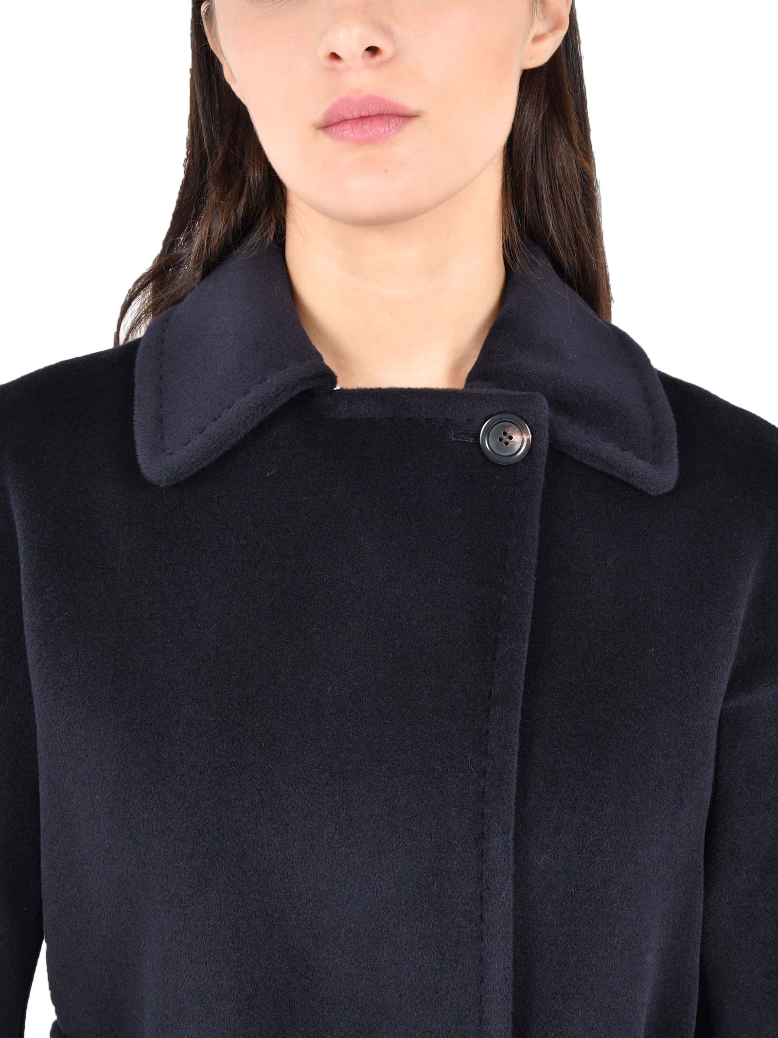 Midi Wrap Coat In Wool-Beaver Blend