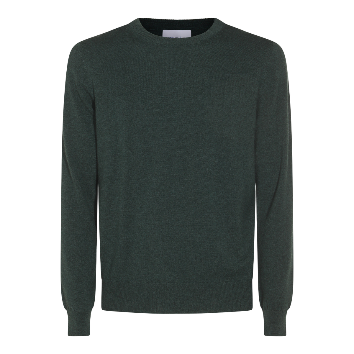 Fine-Knit Green Sweater with Classic Crew Neckline