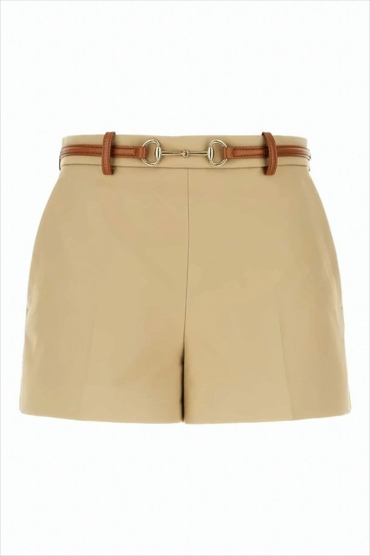 Tailored Beige Cotton Shorts