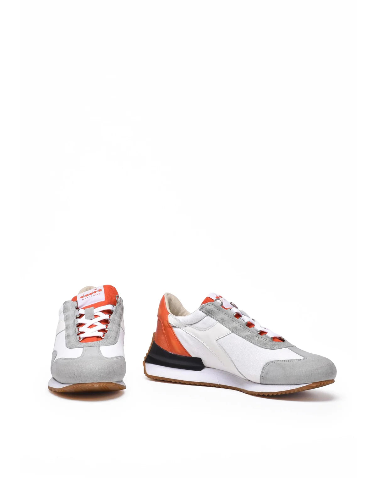 White Grey Leather Polyester Equipe Sneakers