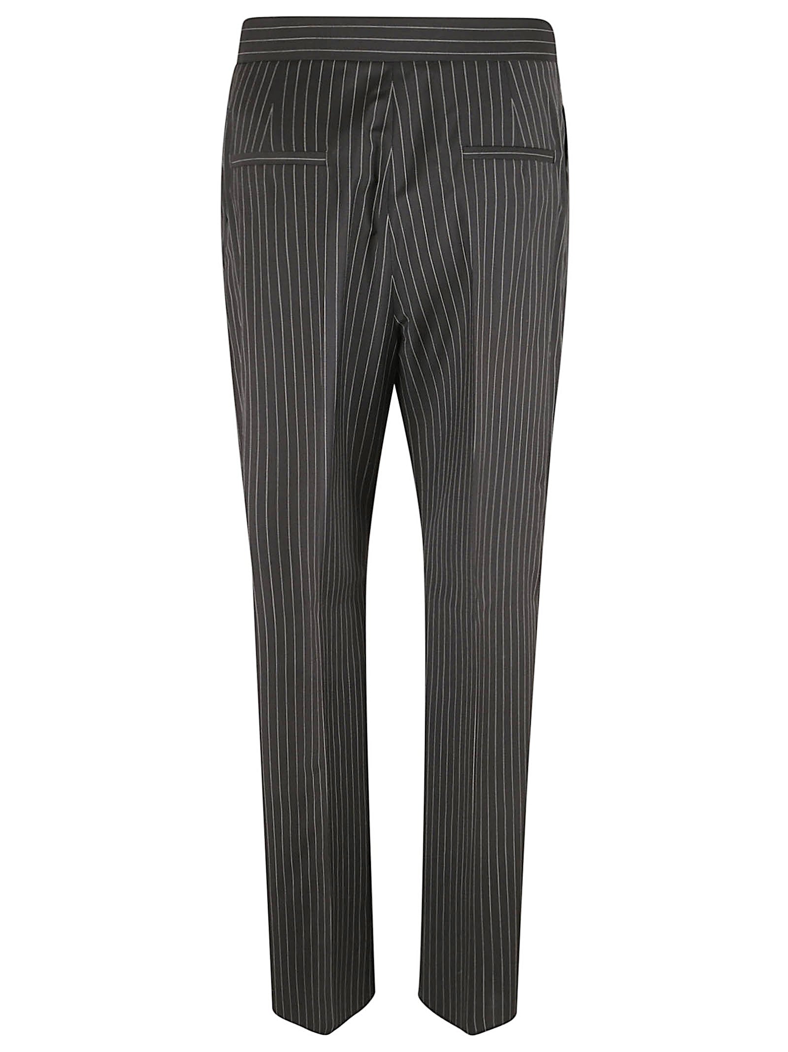 Classic Straight-Leg Trousers With Vertical Pinstripes