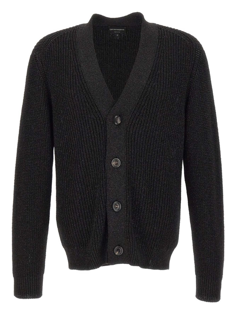 Ribbed Knit Cardigan With Button-Down Front