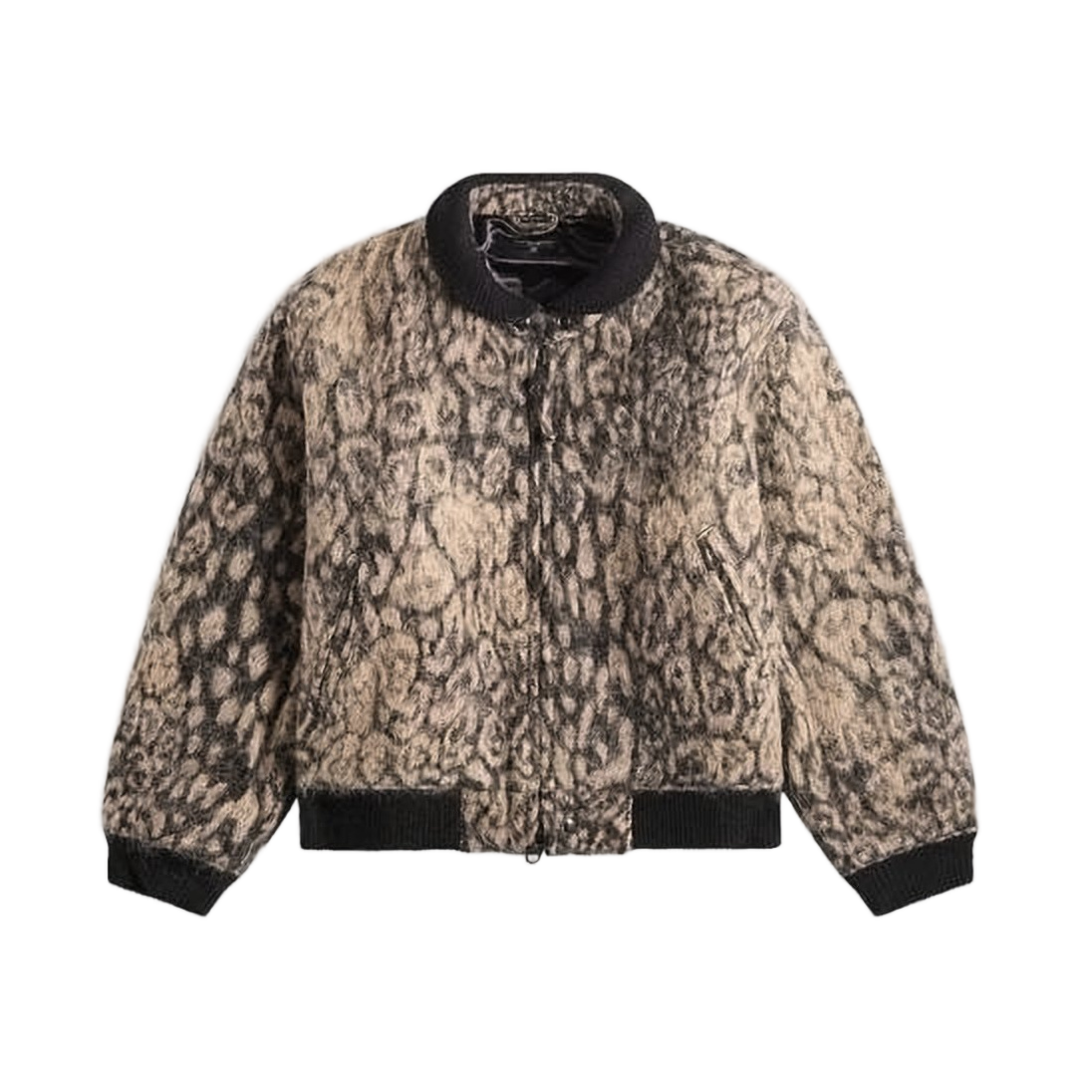 Textured Padded Jacket with Ribbed Collars