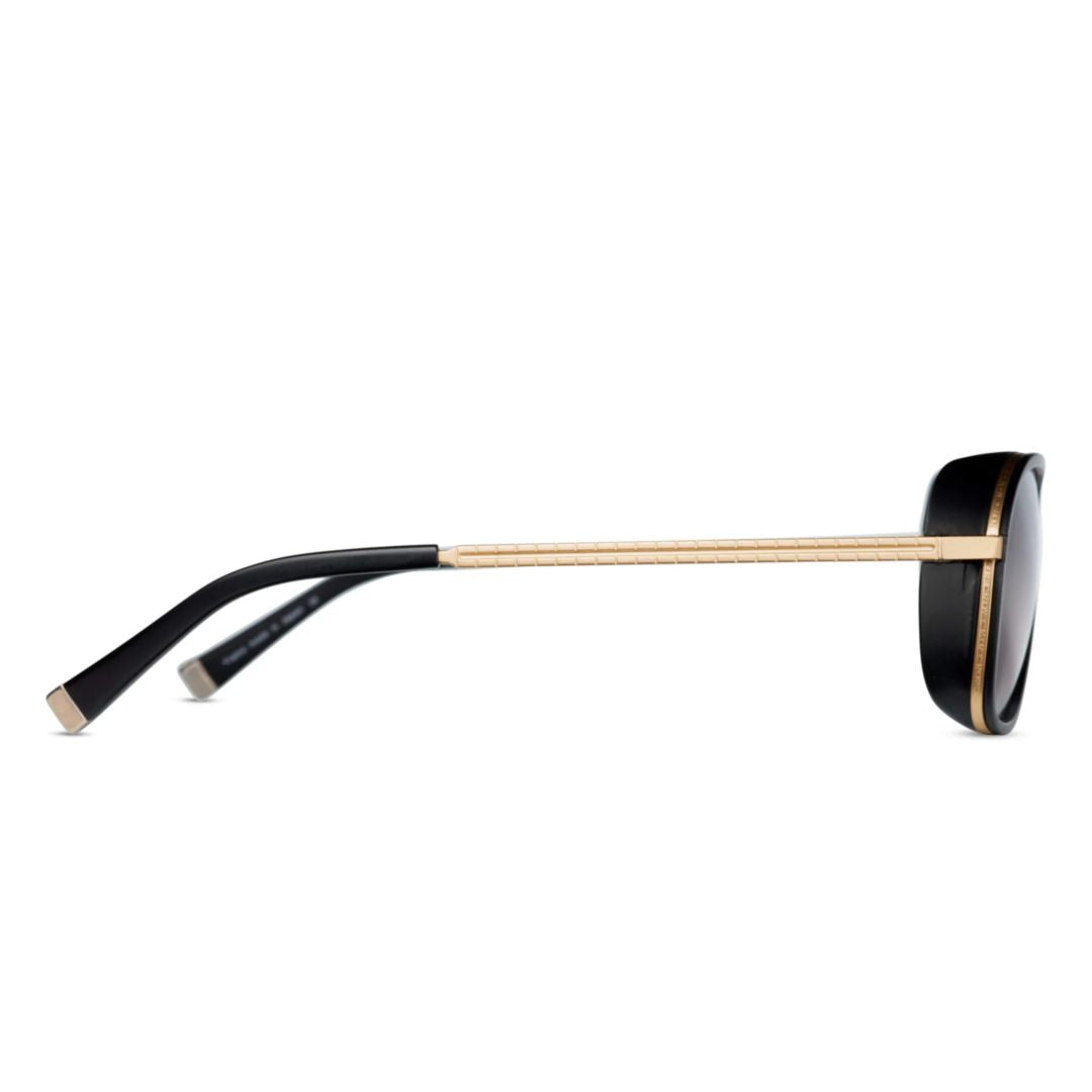 M3023 Square Frame Sunglasses with Gold Accents