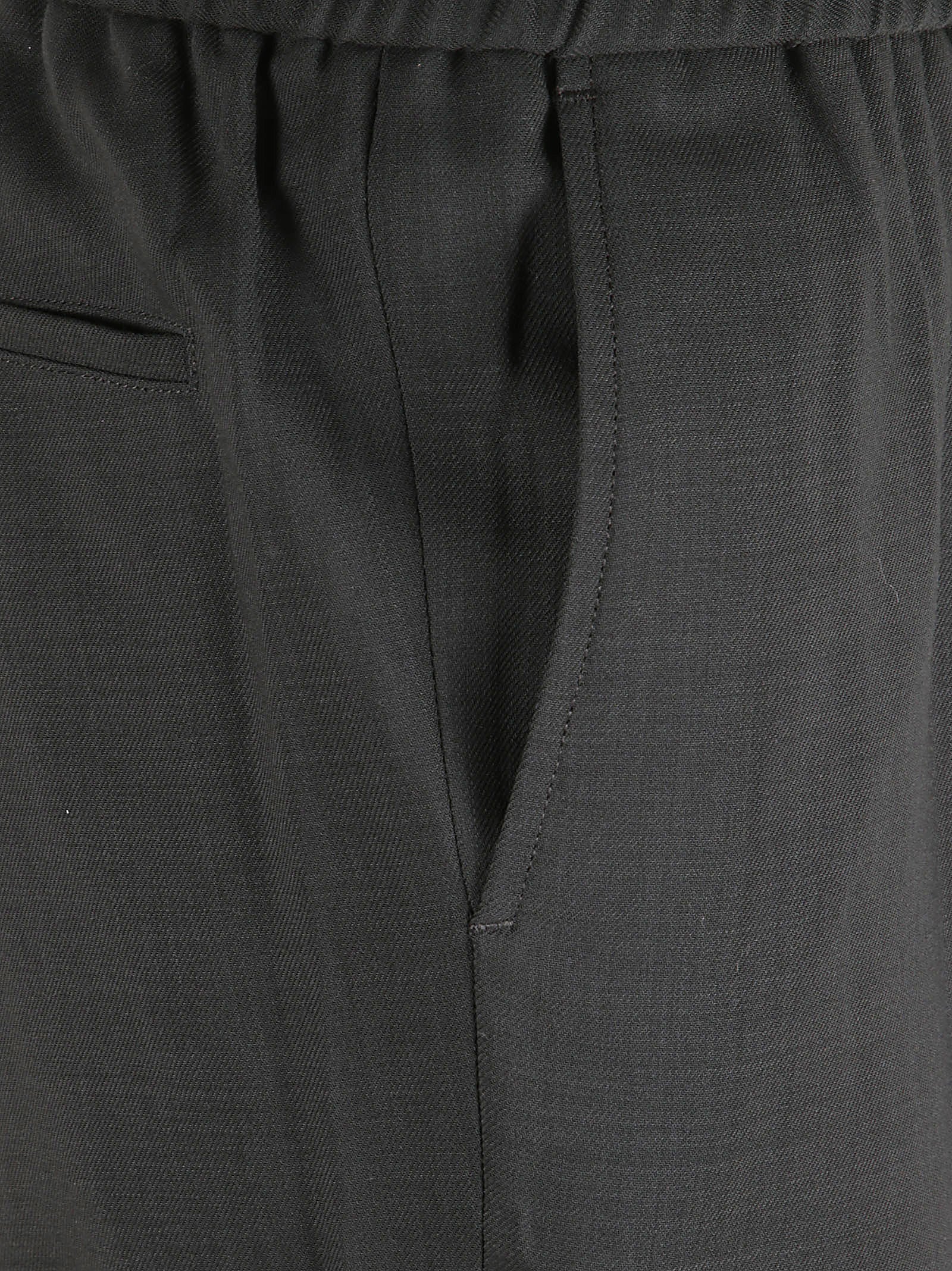 Lightweight Wool Serge Trousers With Elasticated Waistband