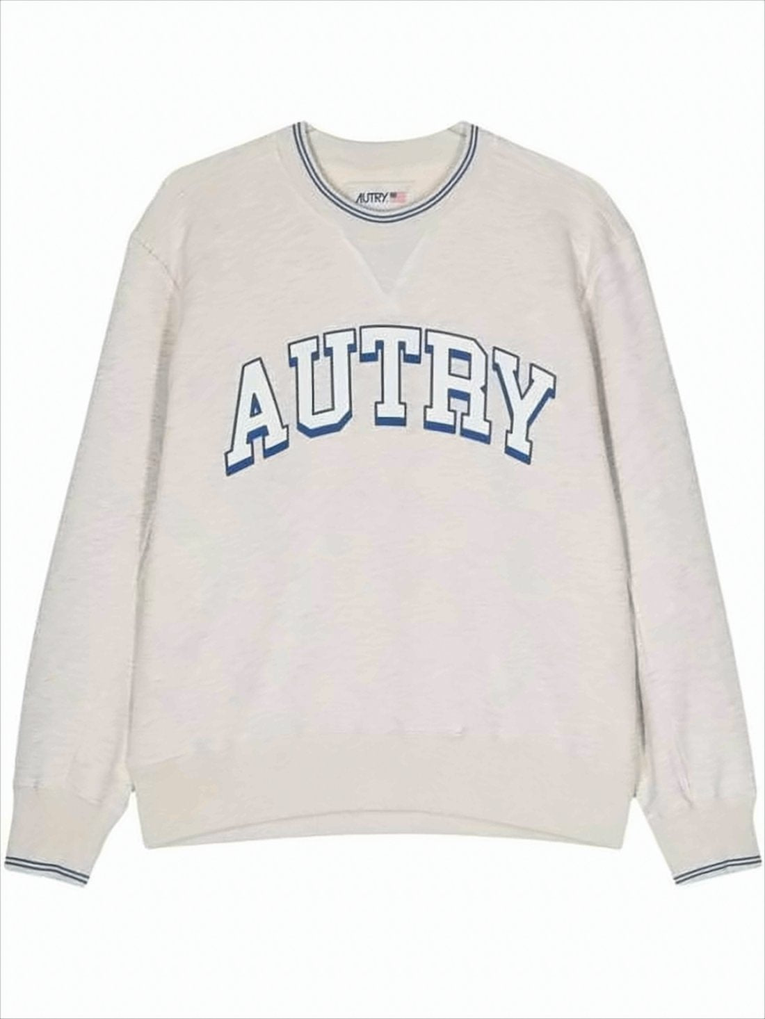 Light Beige Long-Sleeve Sweatshirt with Logo Detailing