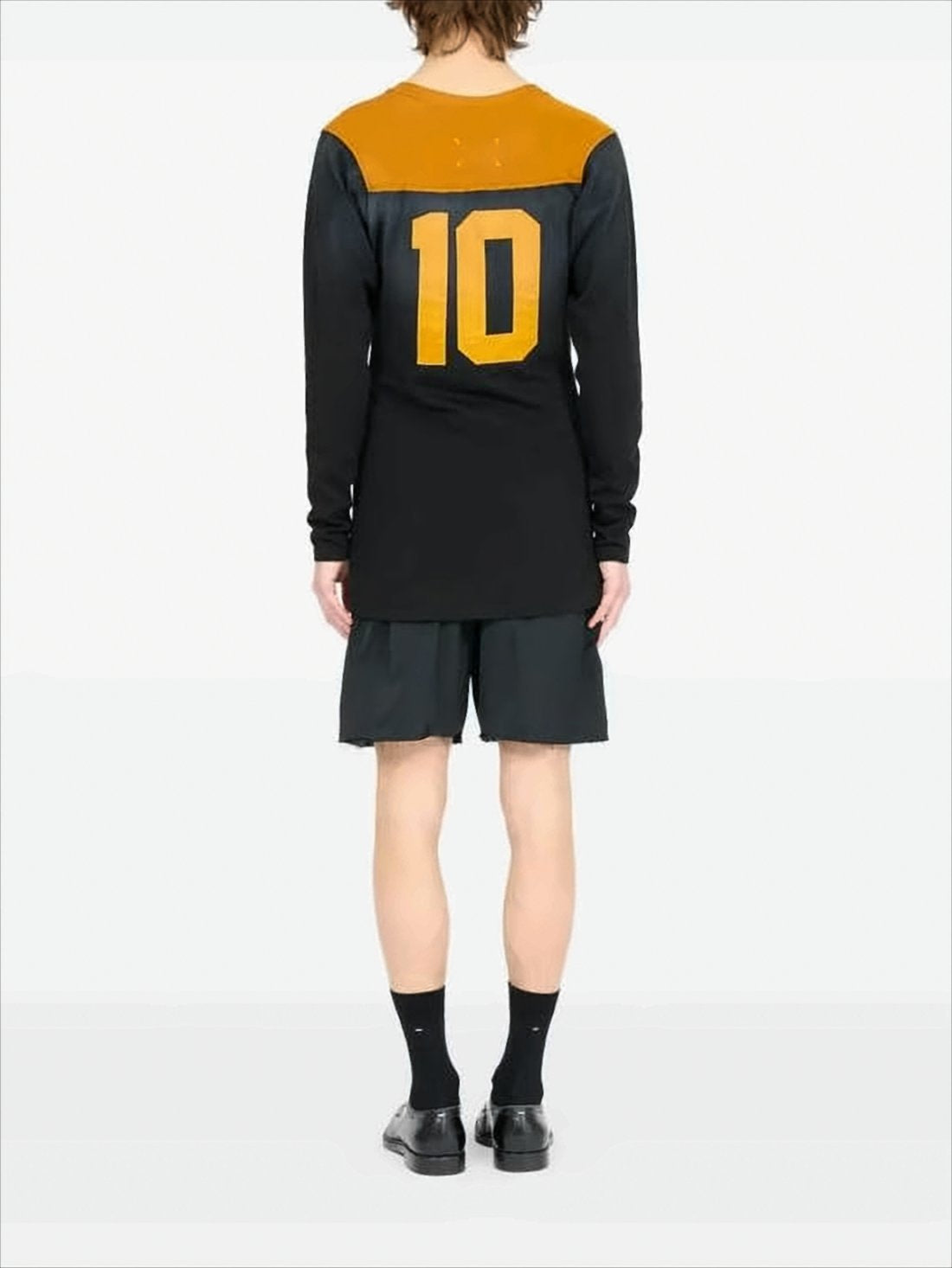 Long-Sleeve Black Shirt With Orange Accents