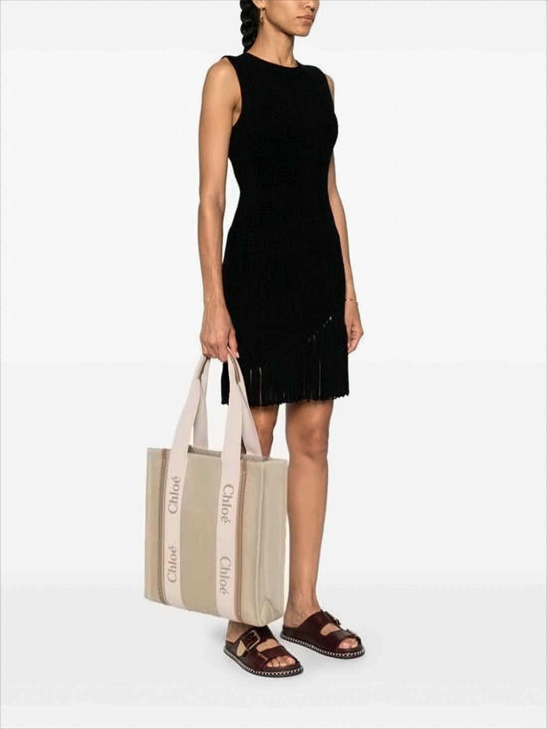 Structured Linen Shoulder Bag