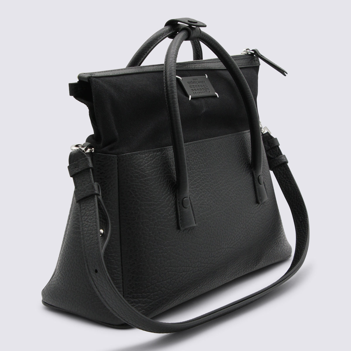 Black Leather Top Handle Bag