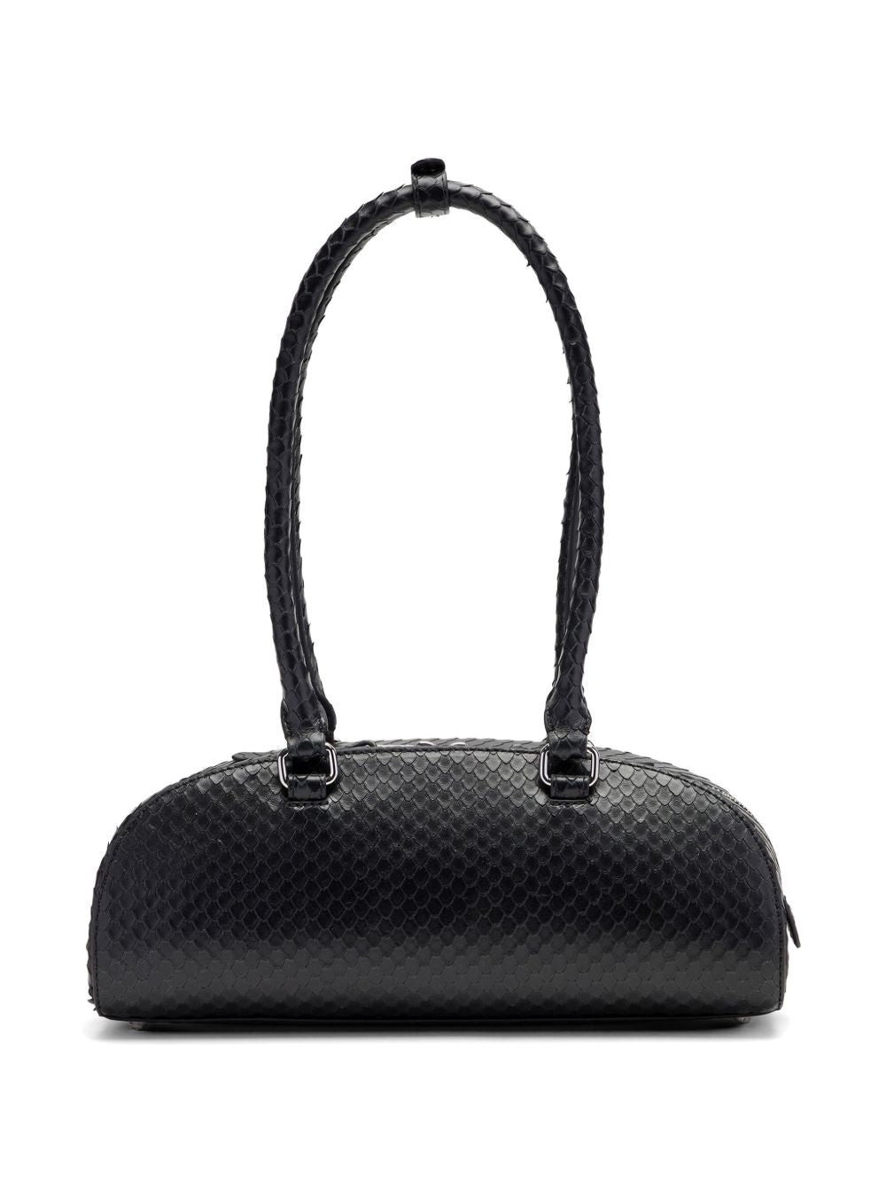 Elongated Handbag With Textured Snake-Like Pattern