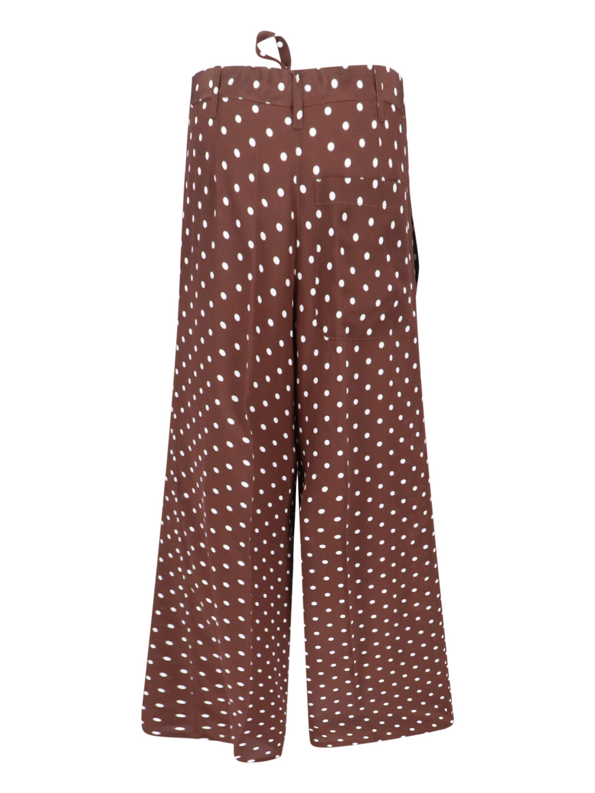 Polka Dot Silk Pants With Bow Detail