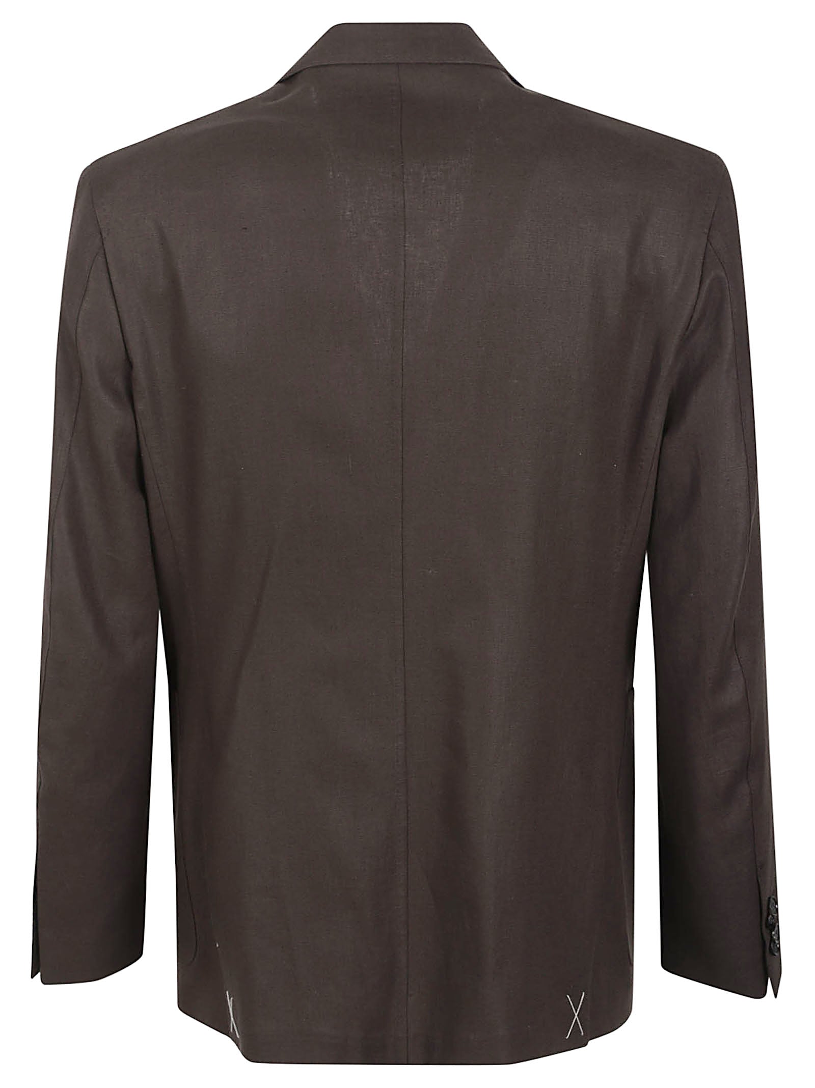 Double-Breasted Linen Jacket with Structured Silhouette