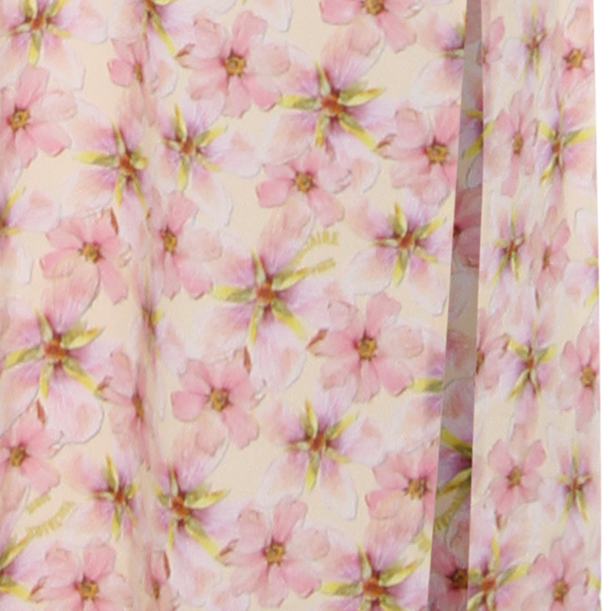 Pink Floral Viscose Midi Dress