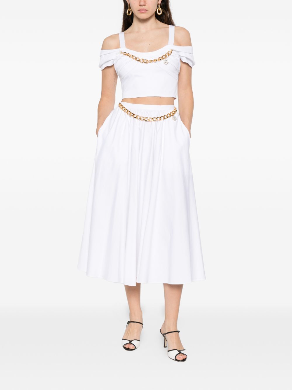 Cropped White Off-the-Shoulder Top