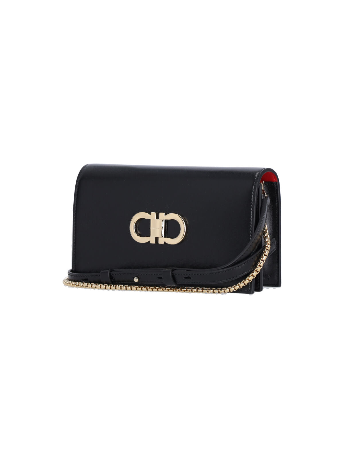 Black Mini Gancini Brushed Leather Bag