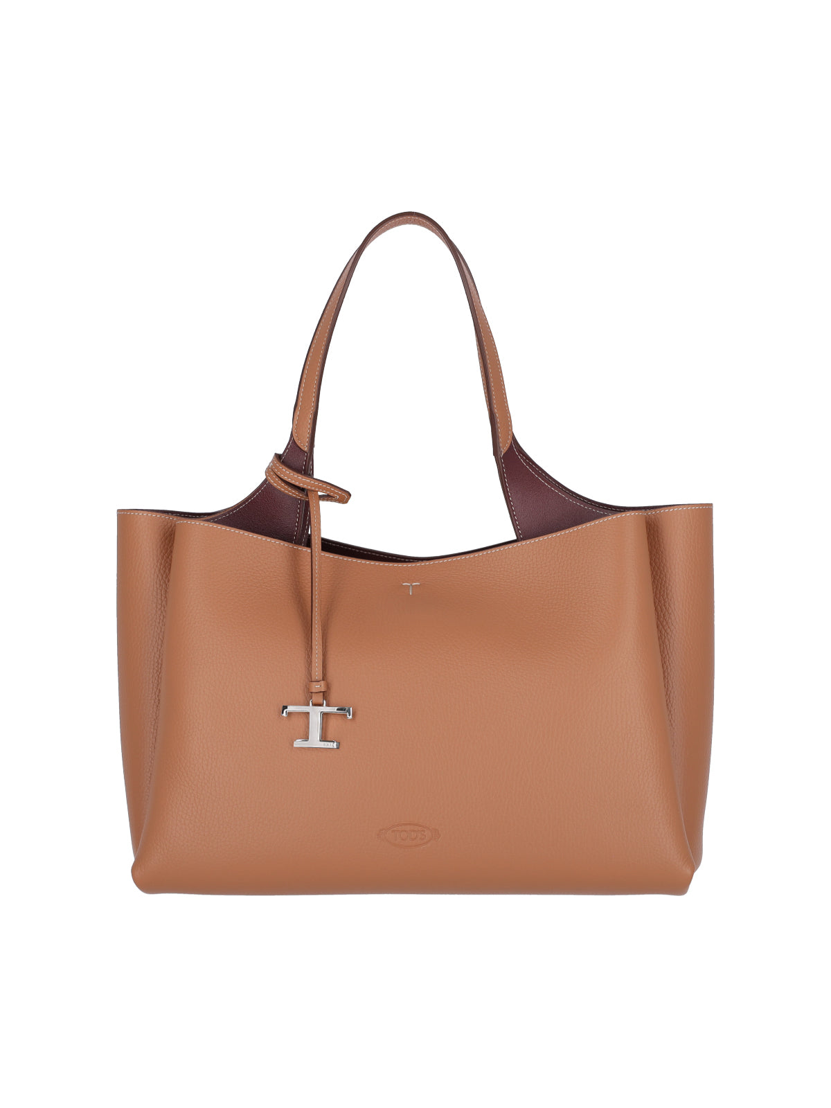 Medium Tote Bag In Brown Hammered Leather
