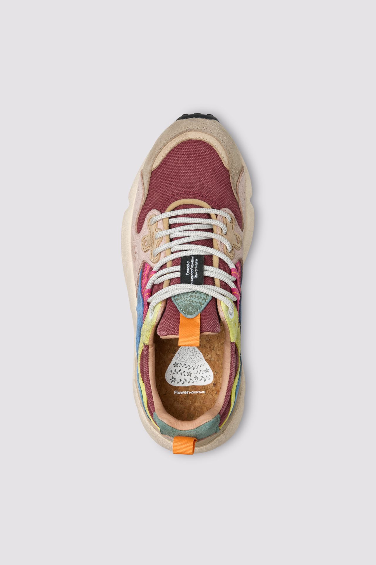 Multi-Colored Sneakers with Chunky Textured Sole