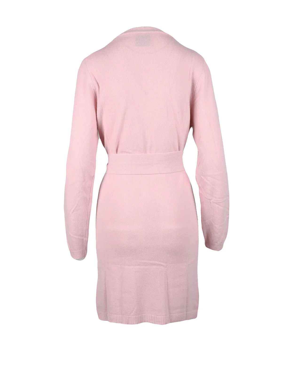 Long Pink Cardigan with V-Neckline