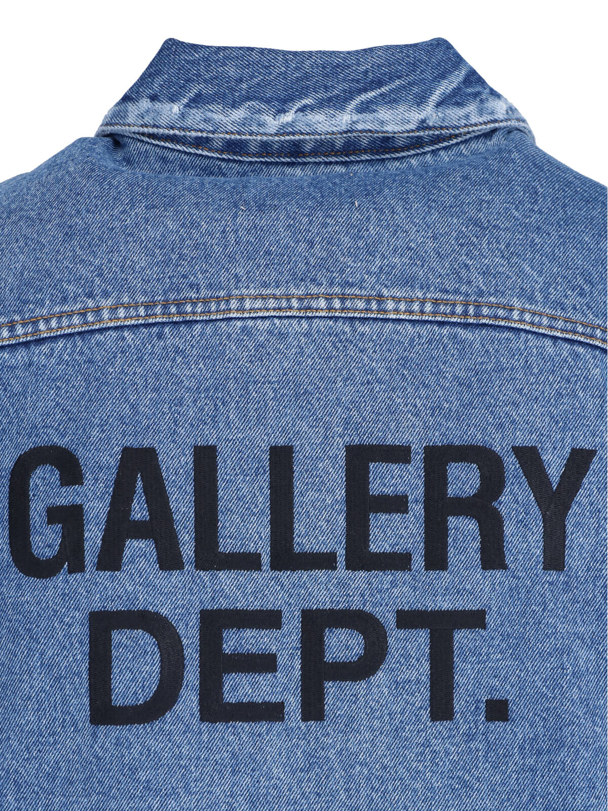 Blue Worn-Wash Logo Denim Jacket