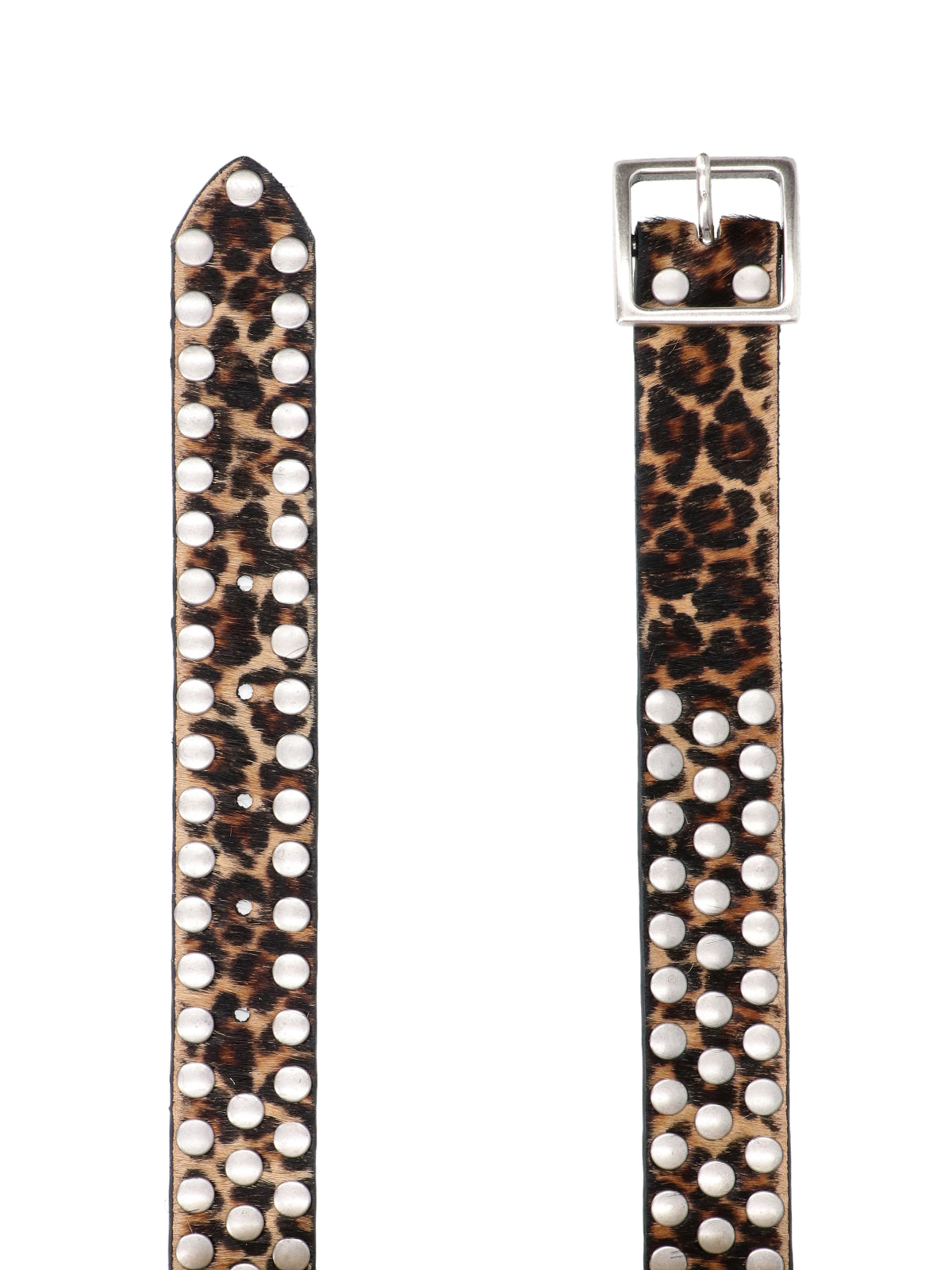 Brown Leo Animal Print Studded Belt