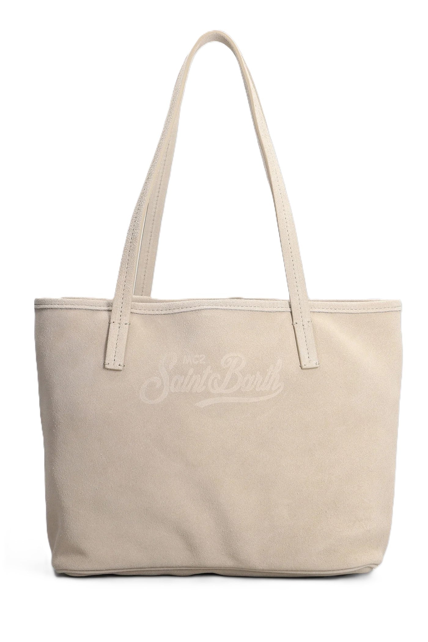 Rectangular Suede-Texture Tote Bag with Detachable Pouch