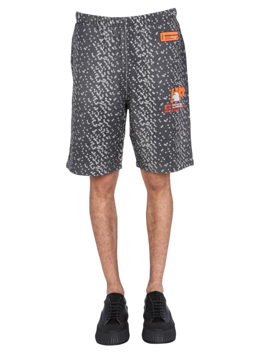 Bermuda Shorts With Front Logo Accents