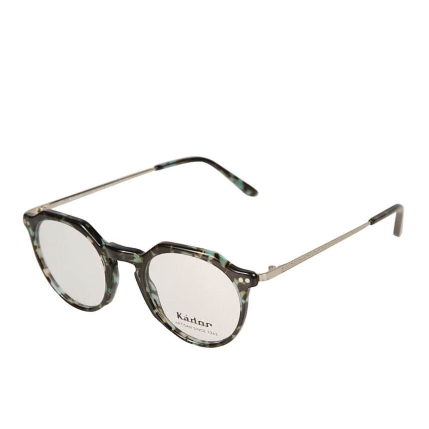 Rayan Tortoiseshell-Patterned Round Eyeglasses with Metallic Temples
