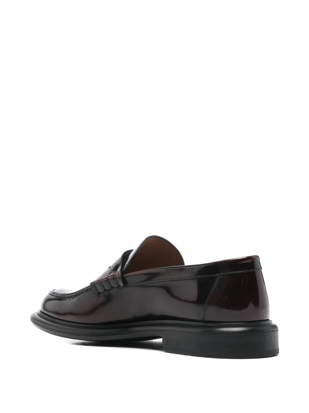 Penny Strap Loafers In Deep Bordeaux Silk