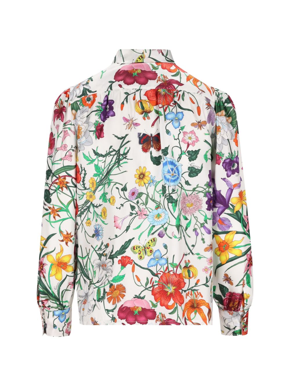 Botanical Print Silk Shirt