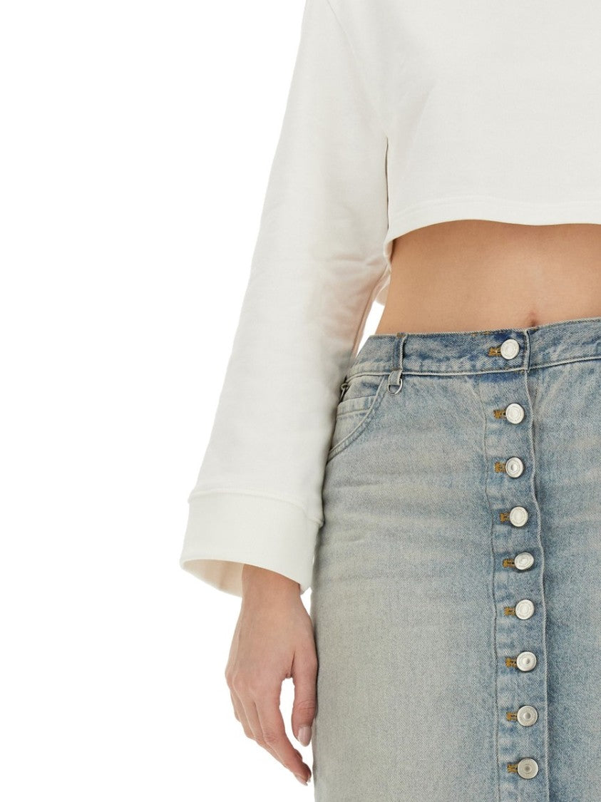 Cropped Sweatshirt With Relaxed Fit