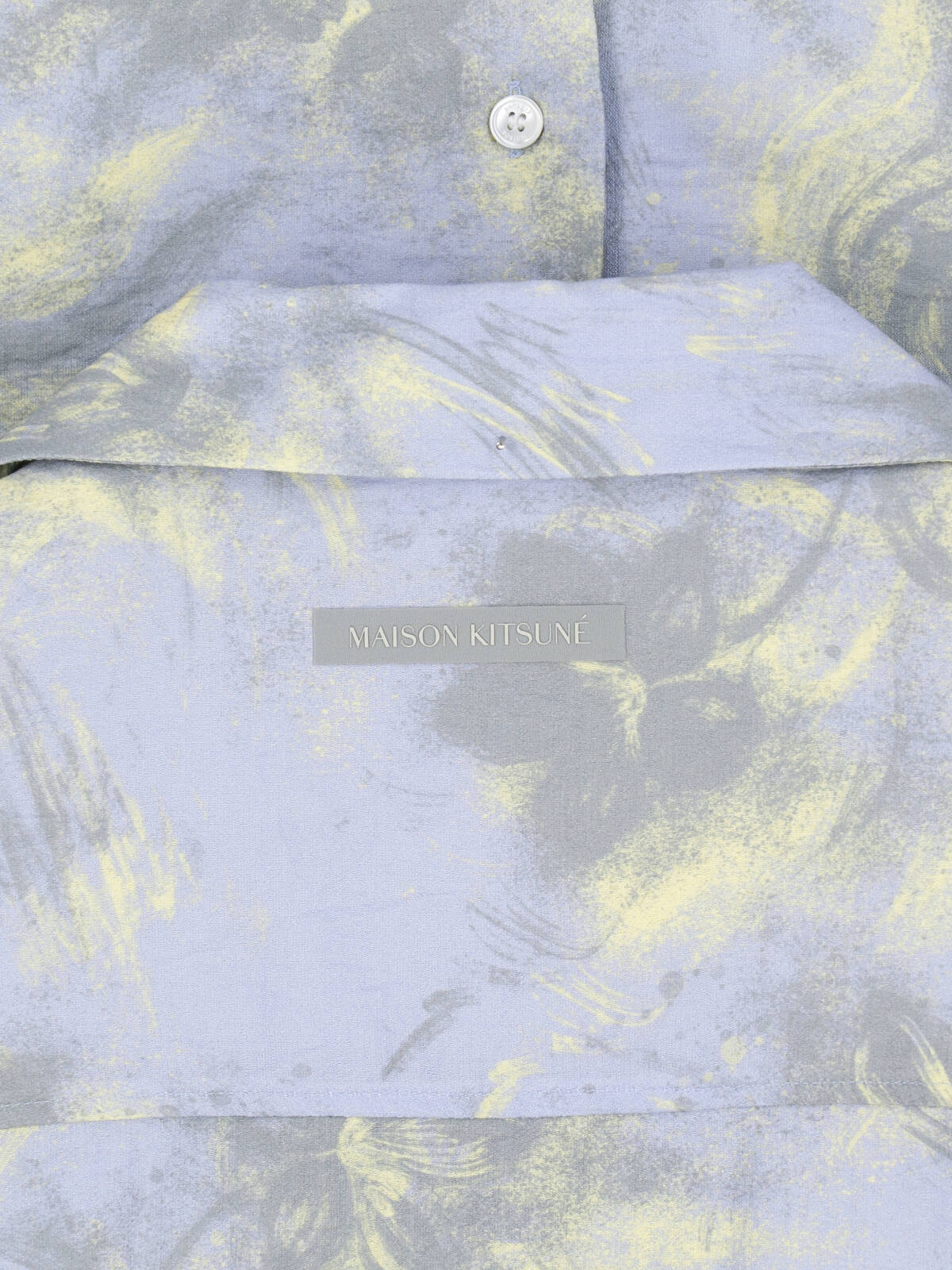 Azure Floral Print Cotton Camp Shirt