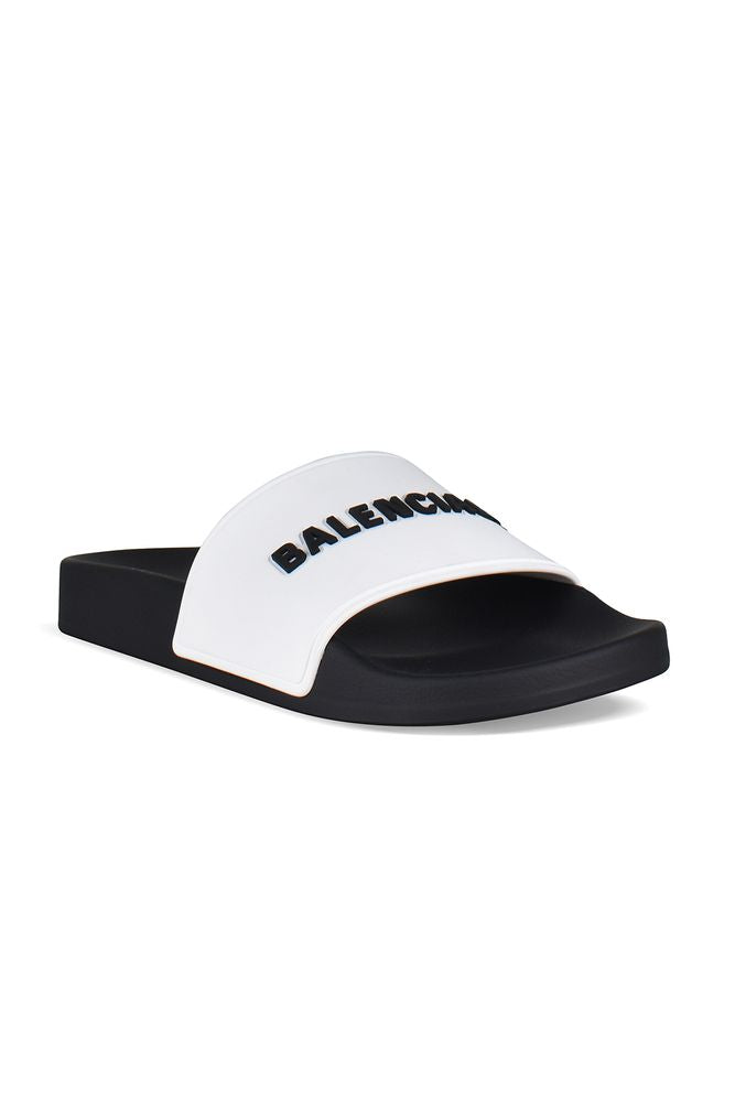 Monochrome Rubber Slides With Bold Logo Detail